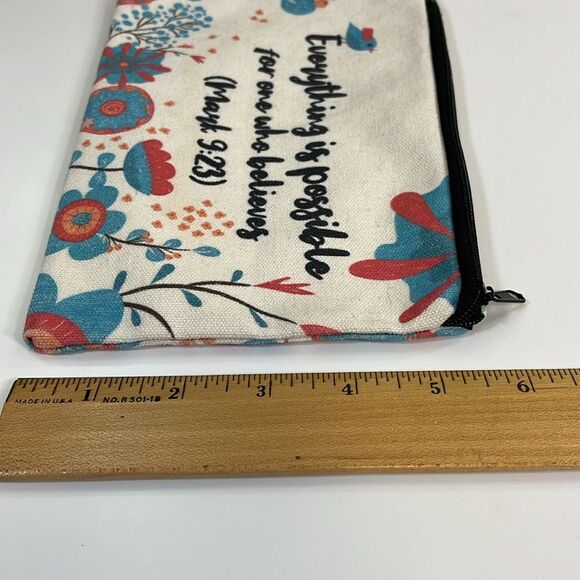 Scripture “Everything is possible for one who believes” Canvas Pouch Bag - Picture 5 of 8
